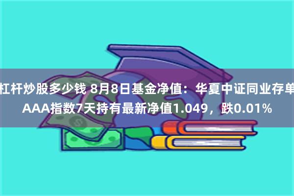 杠杆炒股多少钱 8月8日基金净值：华夏中证同业存单AAA指数7天持有最新净值1.049，跌0.01%