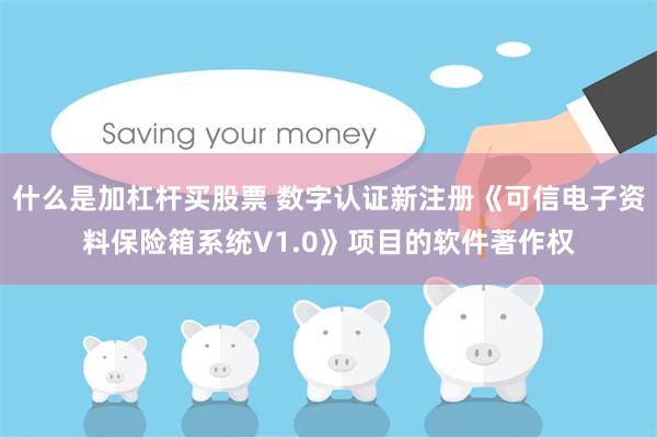 什么是加杠杆买股票 数字认证新注册《可信电子资料保险箱系统V1.0》项目的软件著作权